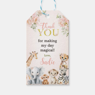Safari Sweet Girl Floral Birthday  Gift Tags