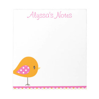 Safari Sweetness Birdie Notepad  5.5" x 6"