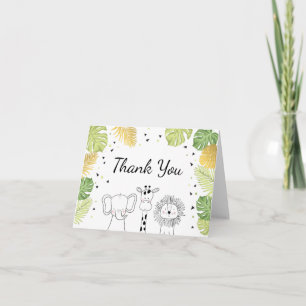 Safari Thank you card Zoo Wild Jungle animals Lion