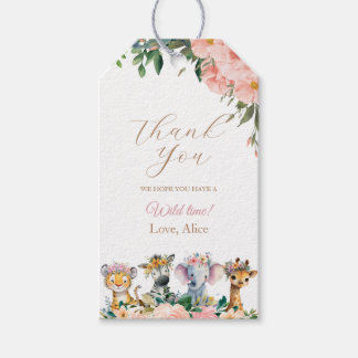 Safari Thank You Favor Jungle Zoo Party Animals Gift Tags
