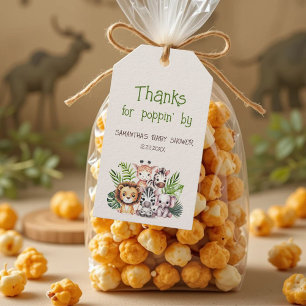 Safari Thanks for Poppin' By Baby Shower Tag