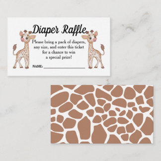 Safari Theme Baby Shower Diaper Raffle Ticket  Enc Enclosure Card