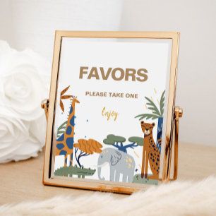 Safari Theme Birthday Favour Sign