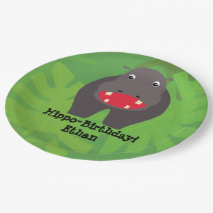 Safari theme birthday - hippo paper plate