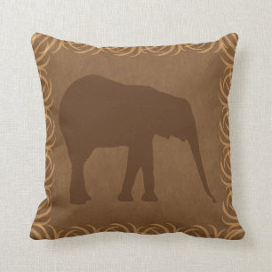 Safari Theme Elephant Silhouette Cushion