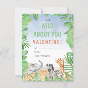 Safari Theme I Am Wild About You Valentine's Day Postcard