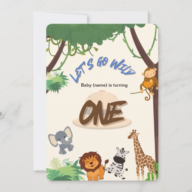 Safari theme invitation (Front)