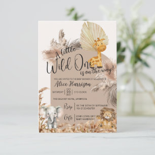 Safari Theme Wild One Baby Shower Invitation