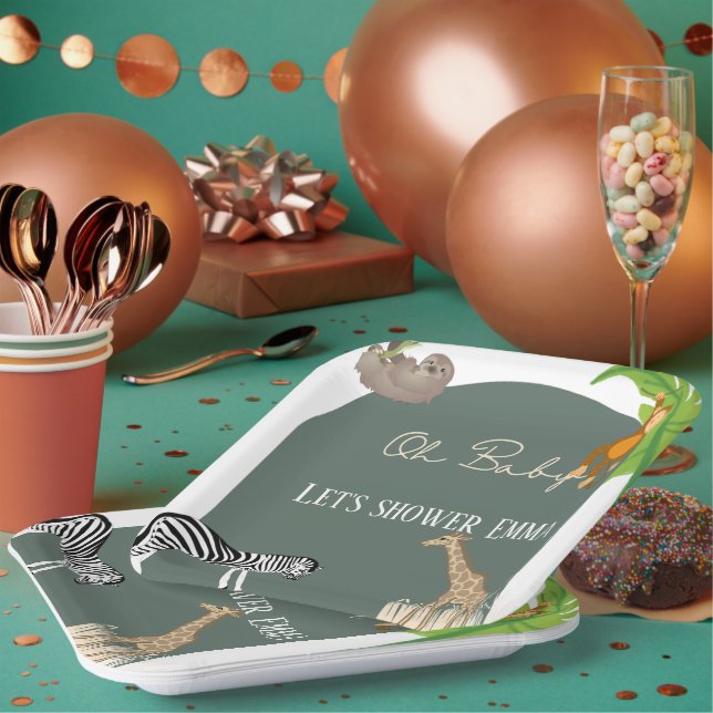 Safari Themed Baby Shower Plates (Multi)