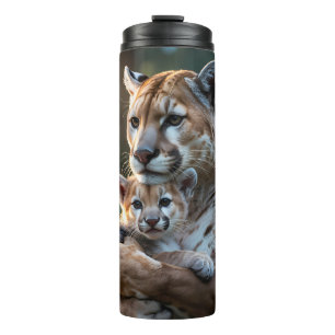Safari-themed stainless steel travel mug, cute thermal tumbler