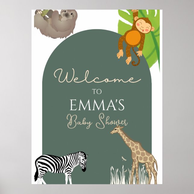 Safari Themed Welcome Sign (Front)