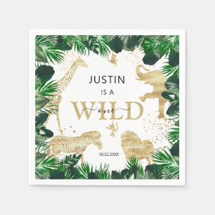 Safari Themed Wild One Jungle 1st Birthday Napkin