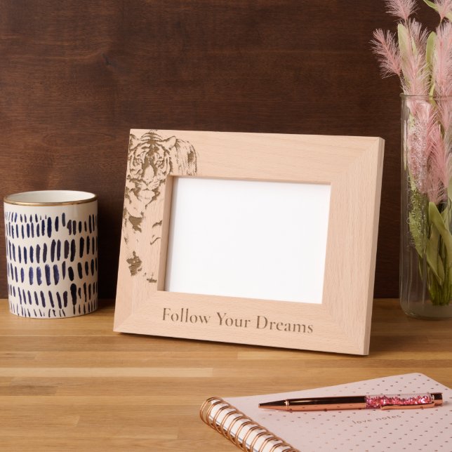 Safari Tiger Animal  Etched Frames (Left)