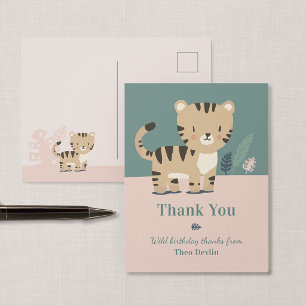 Safari Tiger Birthday Thank You Postcard