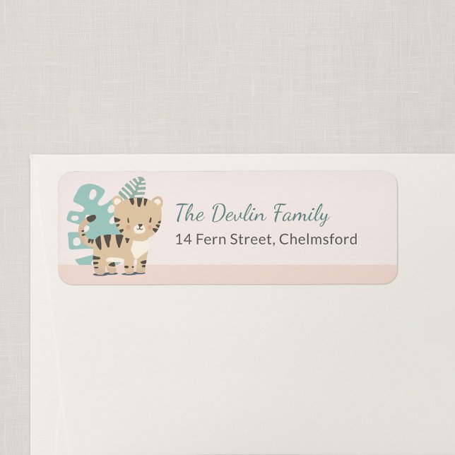 Safari Tiger Return Address Label (Tiny Tiger - Jungle Theme Return Address Label)