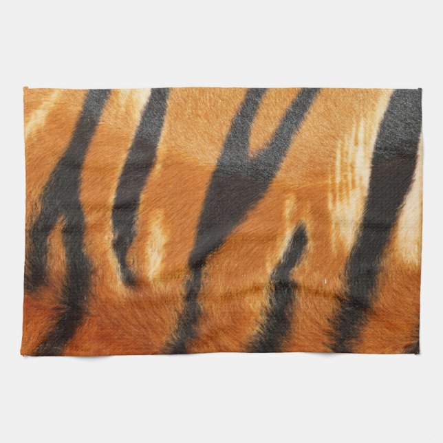 Safari Tiger Stripes Print Tea Towel (Horizontal)