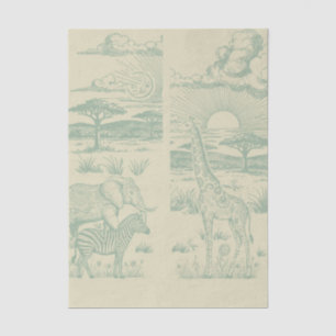 Safari Toile, Baby Wild Adventure Green Tissue Paper