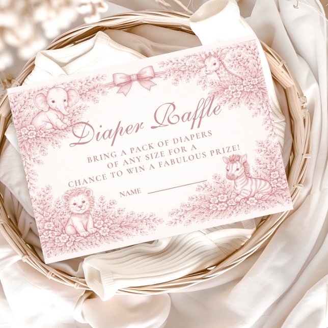 Safari Toile Diapper Raffle Enclosure Card (Creator Uploaded)