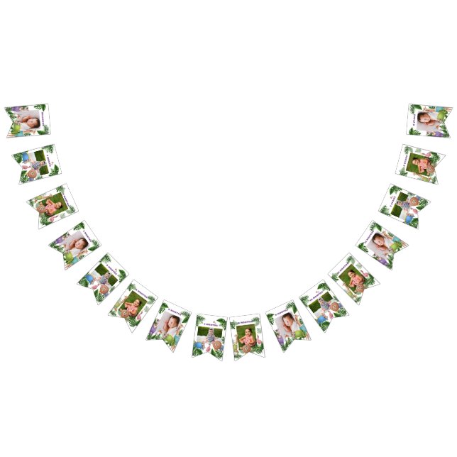 Safari Tropical Animals Customisable Monthly Photo Bunting (All)