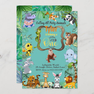 Safari Tropical Birthday invitation