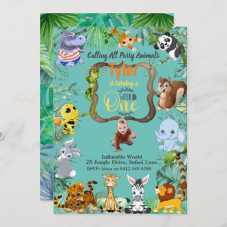 Safari Tropical Birthday invitation