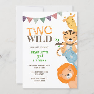Safari Two Wild 2nd Birthday Invitation