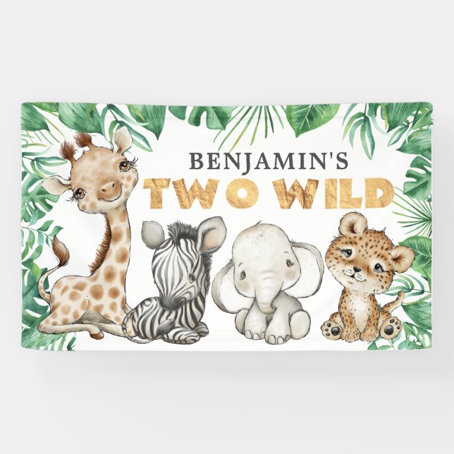 Safari Two Wild Birthday Banner (Horizontal)