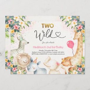 Safari Two Wild Birthday Invitation Two Wild Party
