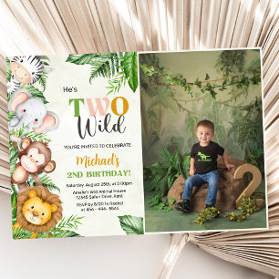 Safari Two Wild Birthday Photo Invitation