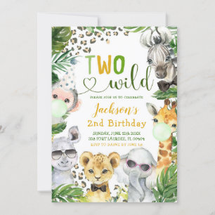 Safari Two Wild Boy Birthday Invitation