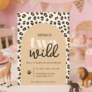 Safari Two Wild Girl 2nd Birthday Invitation