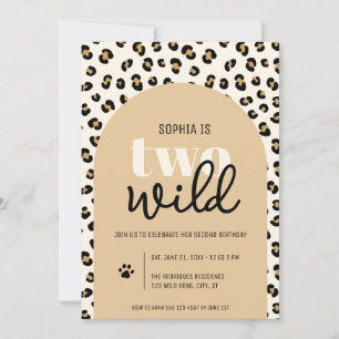 Safari Two Wild Girl 2nd Birthday Invitation