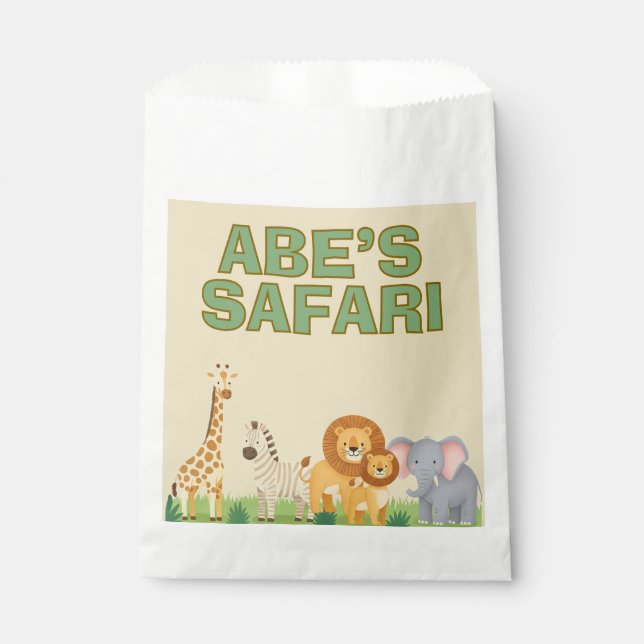 Safari upsherin birthday Favour Bags (Front)