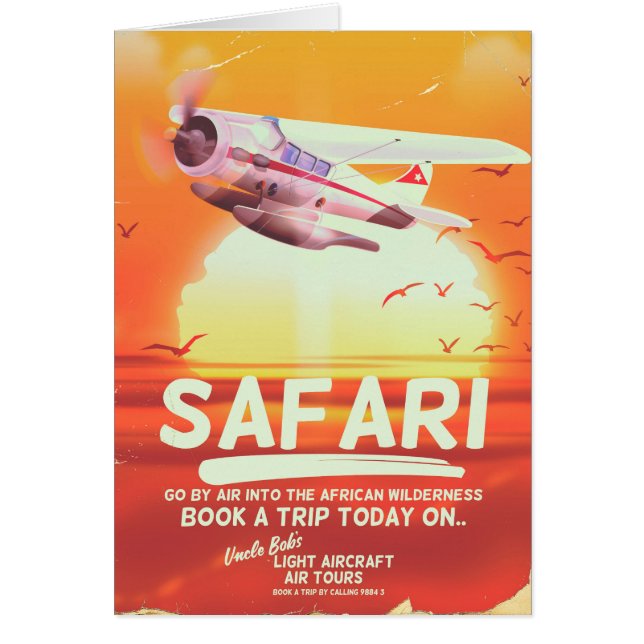 Safari vintage adventure poster. (Front)