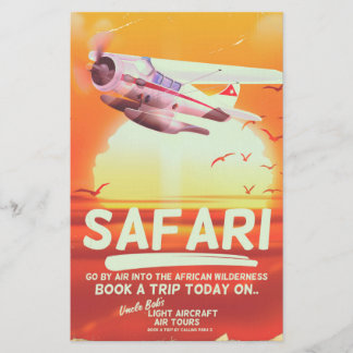 Safari vintage adventure poster. stationery