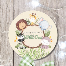 Safari Watercolor Wild One 1st Birthday