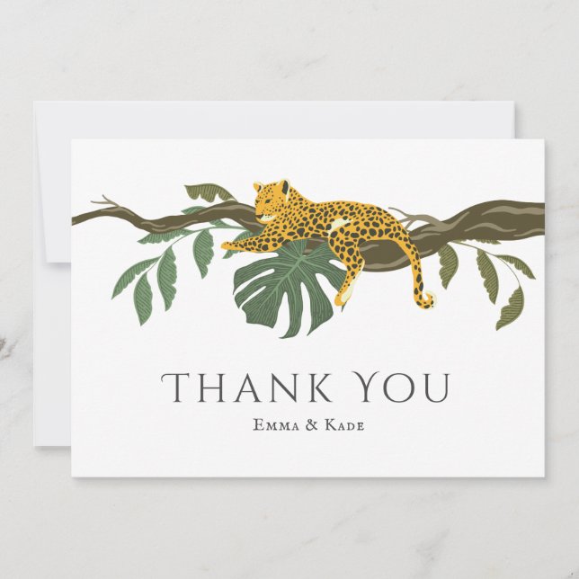 Safari Wedding Jungle Cheetah Thank You (Front)
