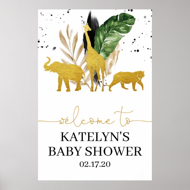 Safari Welcome Sign for Baby Shower or Birthday (Front)