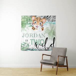 Safari Wild 2nd Birthday Lion Personalised Tapestry