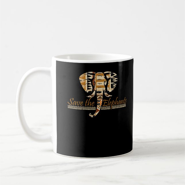 Safari Wild African Animal Elephant Lover Coffee Mug (Left)