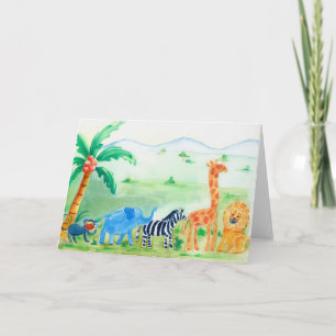 Safari Wild Animal Friends Card