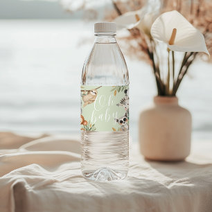 safari wild animals baby shower water bottle label