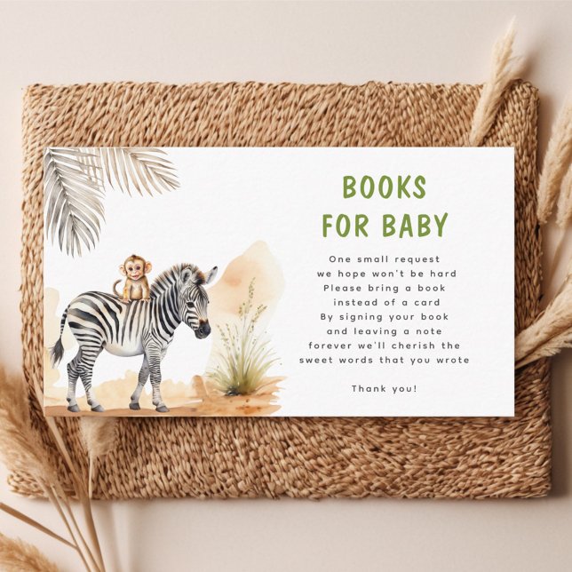 Safari Wild Baby Animal Books For Baby Baby Shower Enclosure Card (Creator Uploaded)