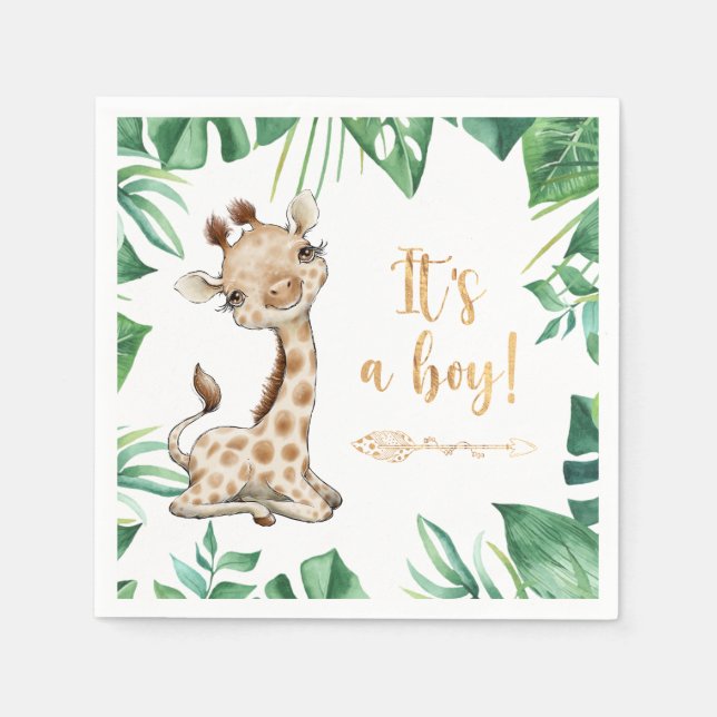 Safari Wild Giraffe Baby Shower Napkins (Front)
