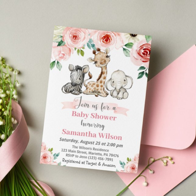 Safari Wild Girl Baby Shower Invitation (Creator Uploaded)