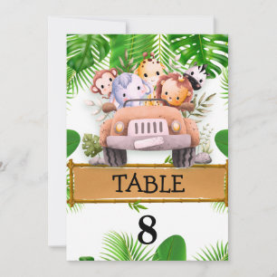 Safari Wild JUNGLE One Birthday Table Number