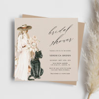 Safari Wild Leopard Boho Lady Bridal Shower Square