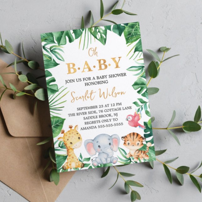 Safari Wild Oh Baby! Baby Shower Invitation (Creator Uploaded)