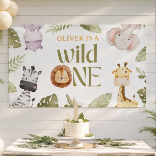 Safari Wild One 1st Birthday Banner