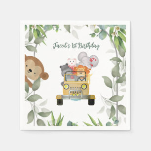 Safari Wild One 1st Birthday Boy Party Supply Napkin